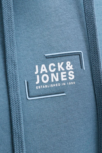 Pull-over bleu avec capuche de CORE par JACK & JONES, avec logo de marque et cordon.