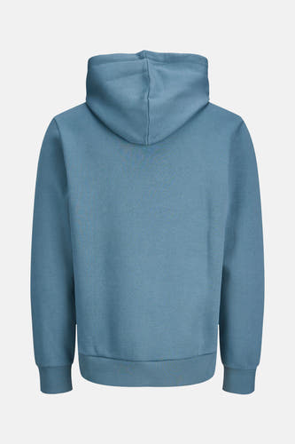 Pull-over bleu avec capuche de CORE BY JACK & JONES, dos visible.