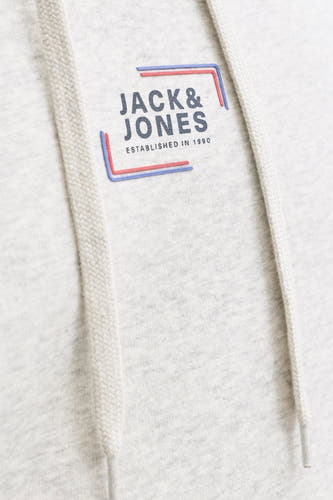 Gilet écru à capuche de CORE BY JACK & JONES, avec des détails de logo.