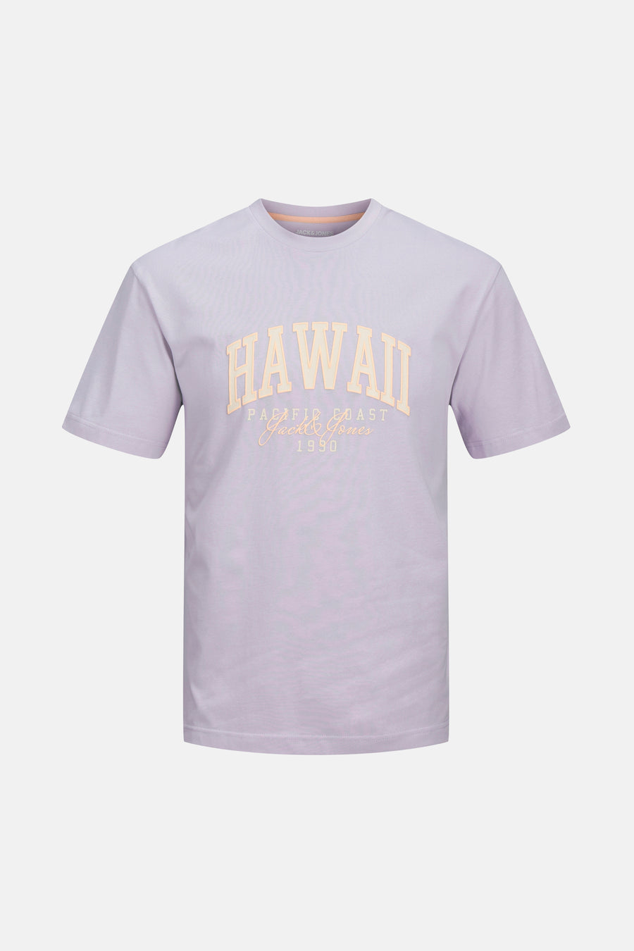 Paars T-shirt met korte mouwen van ORIGINALS by JACK & JONES, met een "Hawaii" print.