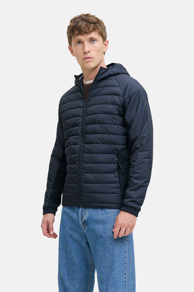 Manteau court bleu de CORE BY JACK & JONES, avec un design doublé et une fermeture éclair.