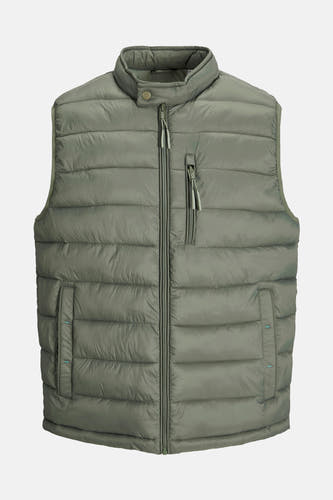Kaki bodywarmer van PREMIUM BLUE by JACK & JONES, met ritssluiting en zakken.