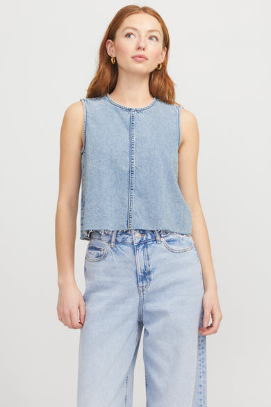 JXMAGGIE CUT OFF DENIM TOP DNM