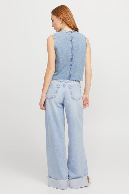Blouse - light blue denim