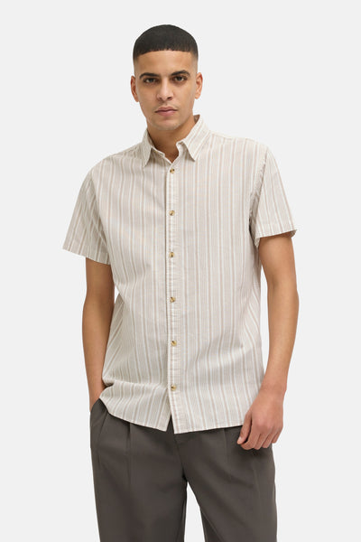 Chemise (manches courtes) Beige - PREMIUM BLUE by JACK & JONES
