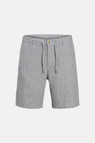 Grijsblauwe short van JACK & JONES JEANS INTELLIGENCE, met trekkoord met metalen dopjes, knoopsluiting en gestructureerde stof.