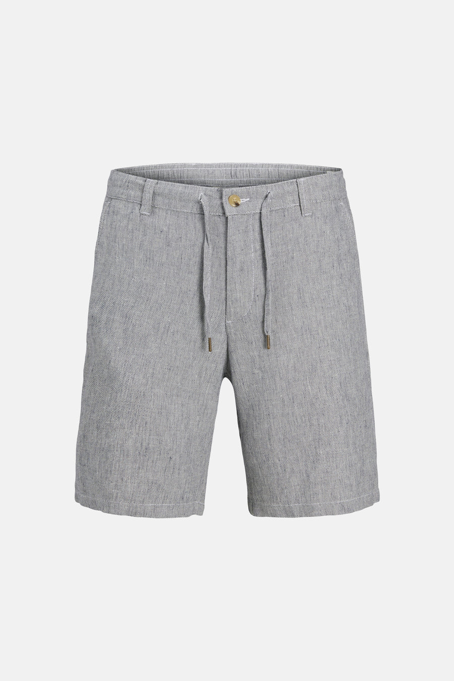 Grijsblauwe short van JACK & JONES JEANS INTELLIGENCE, met trekkoord met metalen dopjes, knoopsluiting en gestructureerde stof.