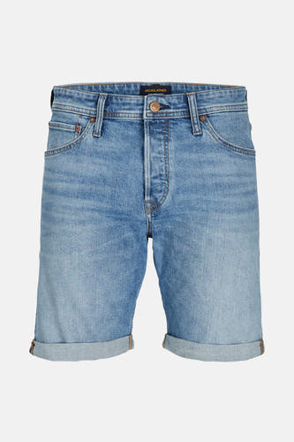 Jean court en denim bleu clair de JACK & JONES JEANS INTELLIGENCE, avec des poches repliées et des détails cuivrés.