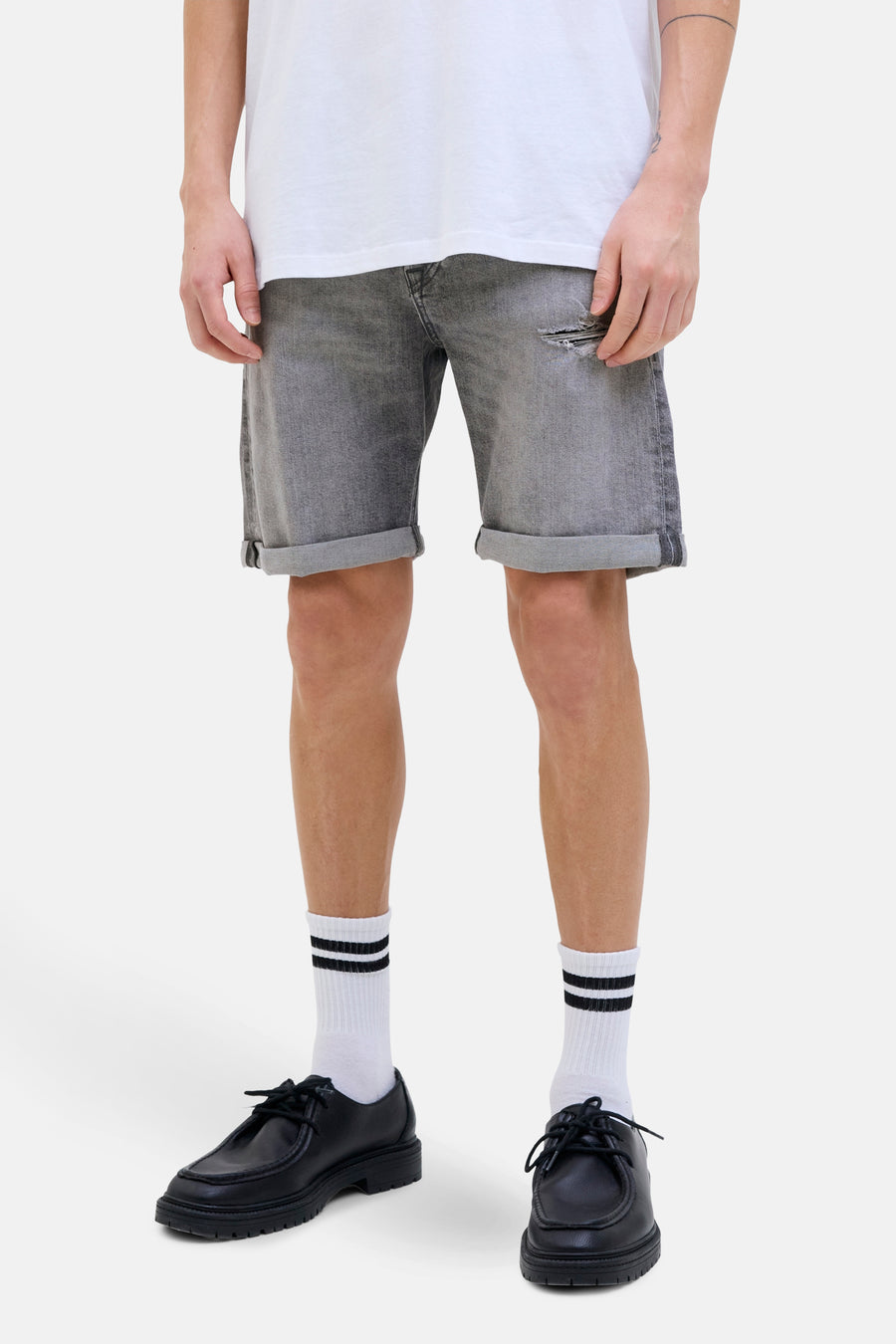 Short - mid grey denim - JACK & JONES JEANS INTELLIGENCE