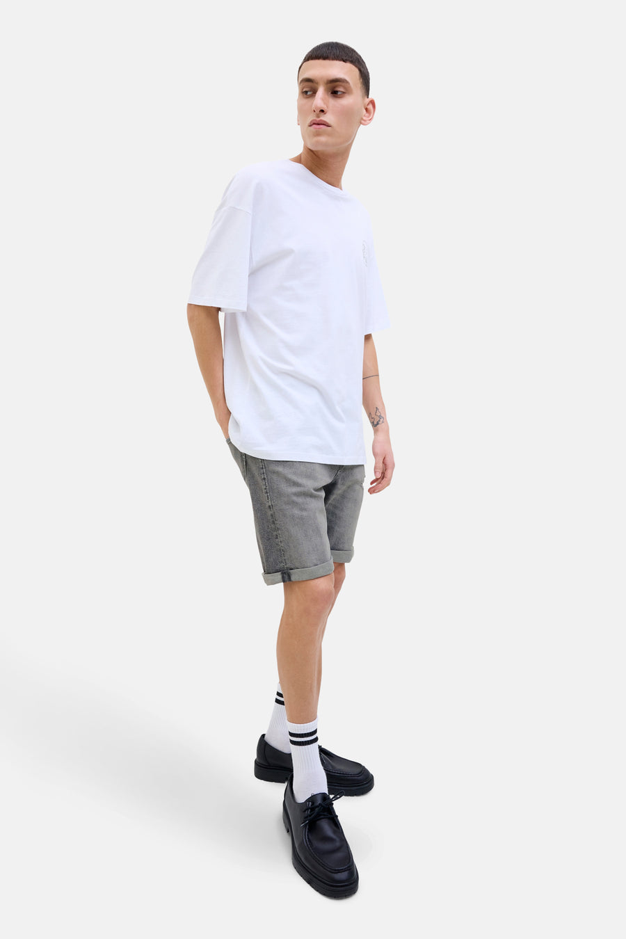 Short - mid grey denim - JACK & JONES JEANS INTELLIGENCE