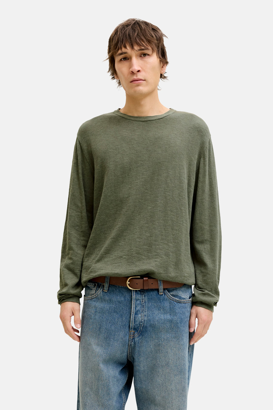 Pull met ronde hals - groen