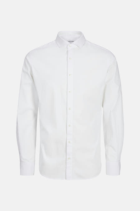 Chemise blanche à manches longues de PREMIUM by JACK & JONES, avec col boutonné.