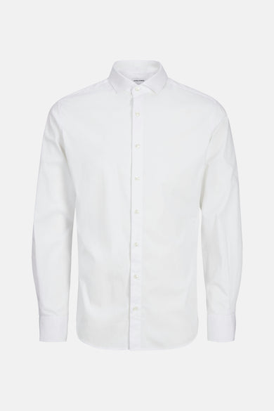 Wit overhemd met lange mouwen van PREMIUM by JACK & JONES, met knoopsluiting.