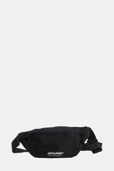 Sac à dos noir d'ACCESSORIES BY JACK & JONES avec fermeture éclair et bandes ajustables.