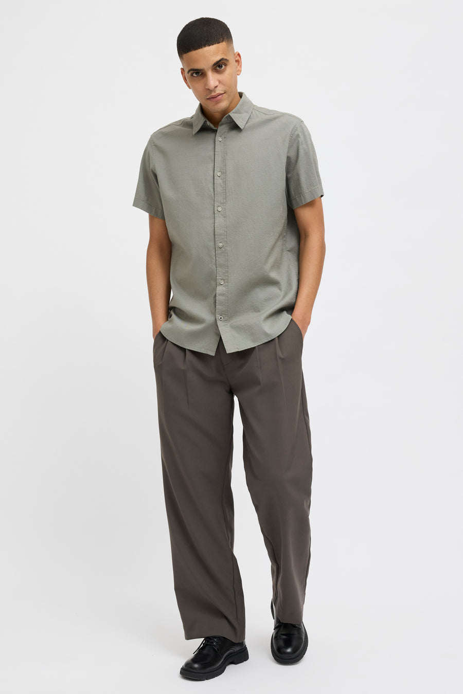 Chemise à manches courtes - Kaki - PREMIUM BLUE by JACK & JONES