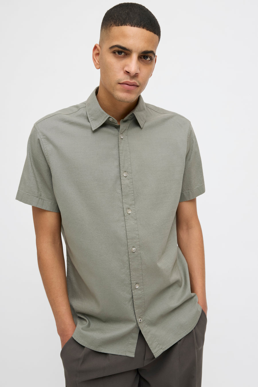 Chemise à manches courtes - Kaki - PREMIUM BLUE by JACK & JONES