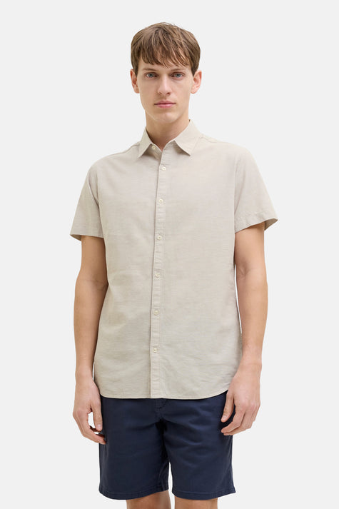 Hemd met korte mouwen - beige