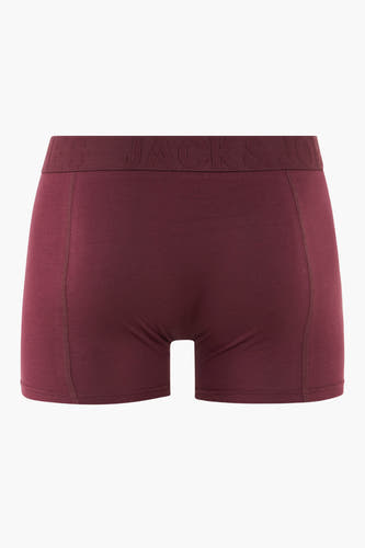 Rode boxershort van ACCESSORIES BY JACK & JONES met elastische tailleband met merklogo, vooraanzicht.