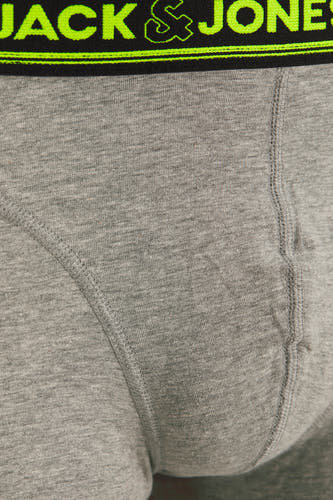 Grijze boxershort van ACCESSORIES BY JACK & JONES met elastische tailleband met logo.
