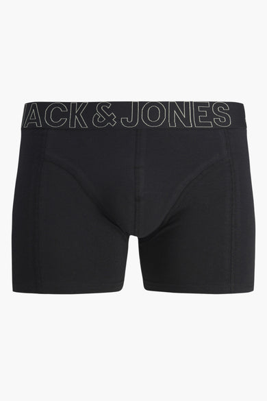 Shorts de bain noirs d'ACCESSORIES BY JACK & JONES, avec logo sur la ceinture.