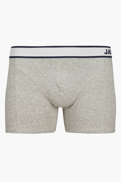 Grijze boxershort van ACCESSORIES BY JACK & JONES, met een witte elastische band met logo.