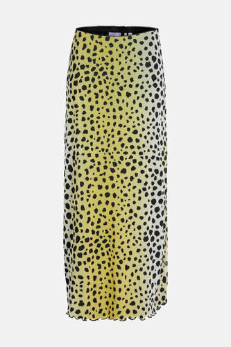 Longue jupe rouge de JJXX, avec un imprimé à points noirs et une ceinture élastique.