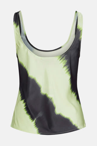 Mouwloze groene blouse van JJXX met een opvallend gemarmerd patroon en een ronde hals.