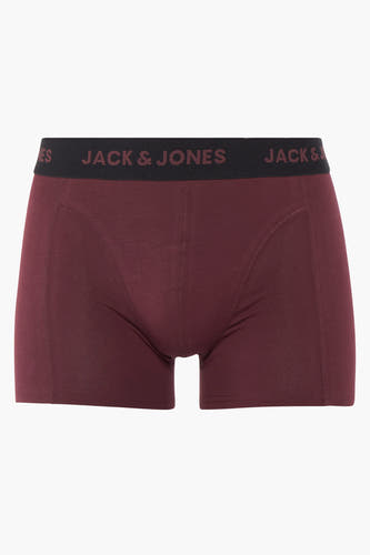 Rode boxershort van ACCESSORIES BY JACK & JONES, met een zwarte elastische tailleband met logo's.
