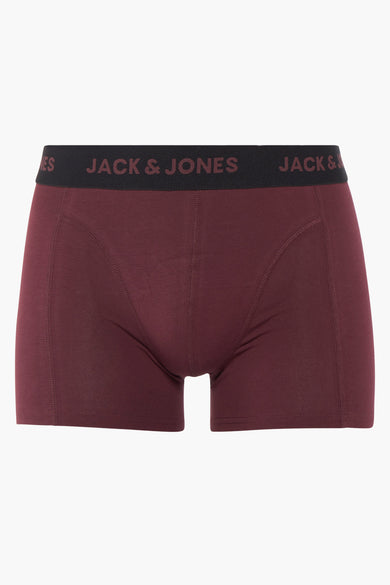 Rode boxershort van ACCESSORIES BY JACK & JONES, met een zwarte elastische tailleband met logo's.