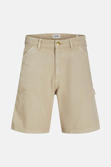 Beige short van JACK & JONES JEANS INTELLIGENCE met zijzak en lichte textuur.