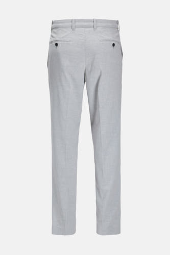 Grijze kostuumbroek van Jack & Jones Jeans Intelligence, met achterzakken en subtiele textuur.
