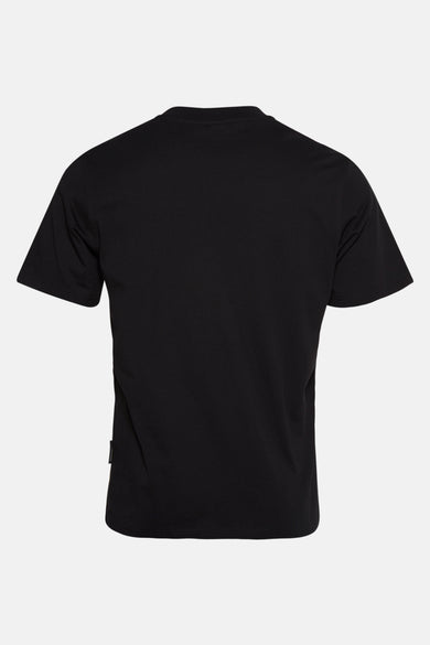 Zwart T-shirt met korte mouwen van CORE BY JACK & JONES, gezien van achteren.