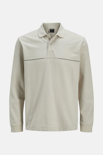 Polo met lange mouwen - beige