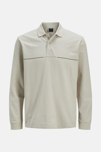 Polo met lange mouwen - beige