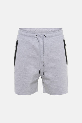 Grijze katoenen shorts van JACK & JONES JEANS INTELLIGENCE met ritszakken aan de zijkant en trekkoord taille, front view