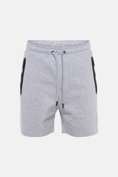 Grijze katoenen shorts van JACK & JONES JEANS INTELLIGENCE met ritszakken aan de zijkant en trekkoord taille, front view
