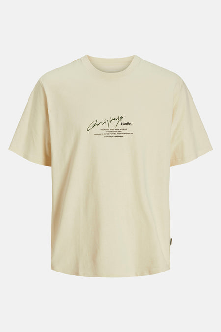 T-shirt (korte mouwen) Ecru - ORIGINALS BY JACK & JONES