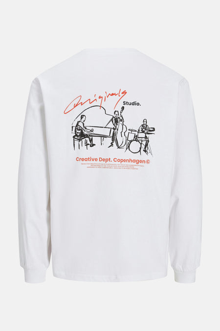 T-shirt (lange mouwen) Wit - ORIGINALS BY JACK & JONES