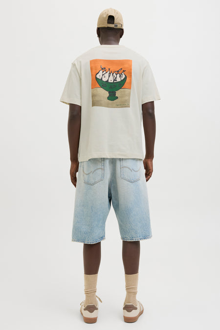 T-shirt (manches courtes) Écru - ORIGINALS BY JACK & JONES