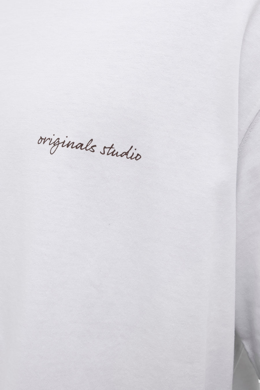 Wit T-shirt met korte mouwen van Originals by JACK & JONES, met een geborduurd logo.