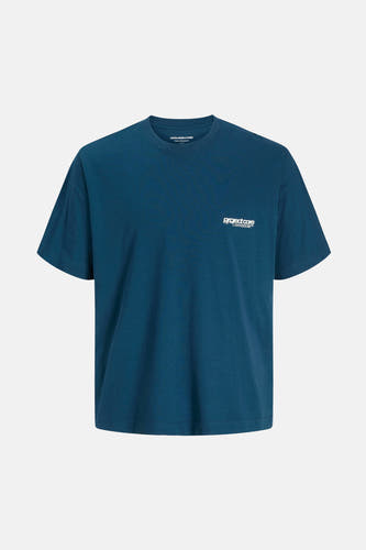 Blauw T-shirt met korte mouwen van CORE by JACK & JONES, met een kleine merklogo op de borst.
