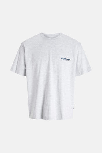 Grijs T-shirt met korte mouwen van CORE BY JACK & JONES, met klein logo op de borst.