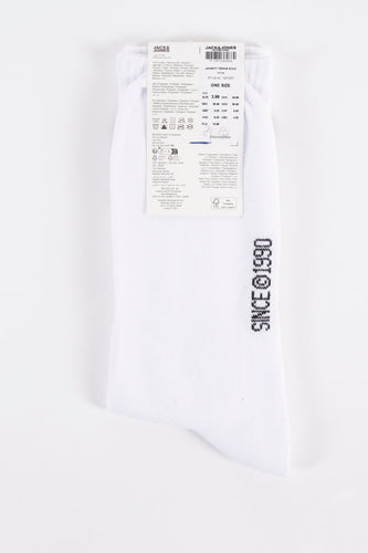 Witte sok met opdruk.