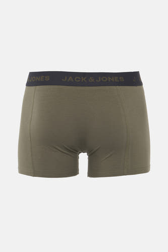 Groene boxershort van ACCESSORIES BY JACK & JONES, effen kleur met elastische tailleband met logo.