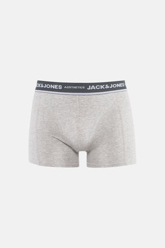Grijze boxershort van ACCESSORIES BY JACK & JONES, met een elastische tailleband met logo.