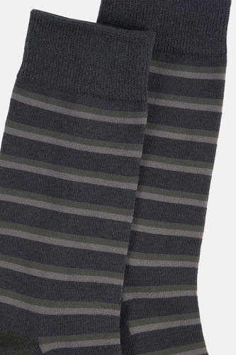 Grijze sokken van ACCESSORIES BY JACK & JONES, met een gestreept patroon in grijs en groen.