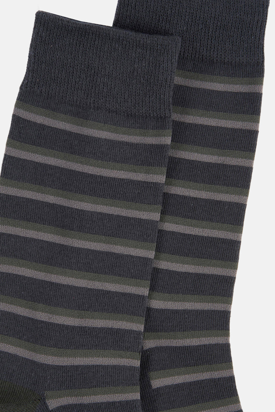 Grijze sokken van ACCESSORIES BY JACK & JONES, met een gestreept patroon in grijs en groen.