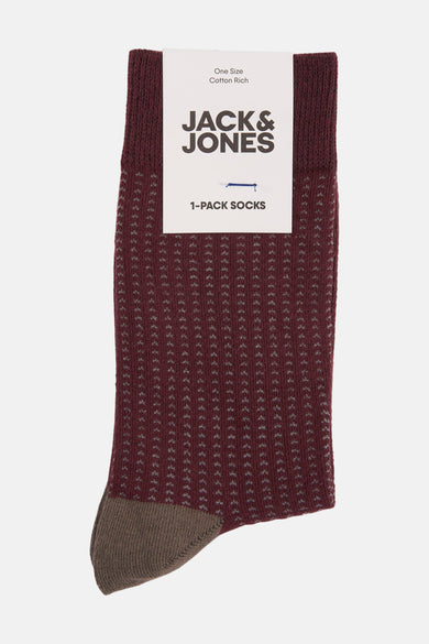 Rode sokken van ACCESSORIES BY JACK & JONES, met een subtiel patroon en een contrasterende teen.
