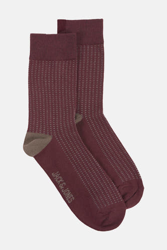Rode sokken van ACCESSORIES BY JACK & JONES, met subtiele stippen en bruine accenten bij de tenen.