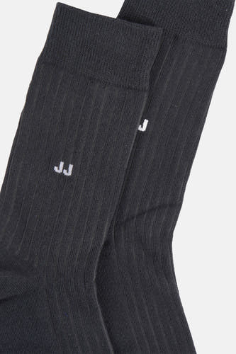 Chaussettes grises de ACCESSORIES BY JACK & JONES, avec motif côtelé subtil et initiales brodées.